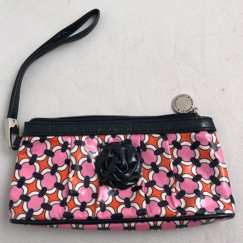 Vera Bradley Loves Me multicolor coated canvas wristlet